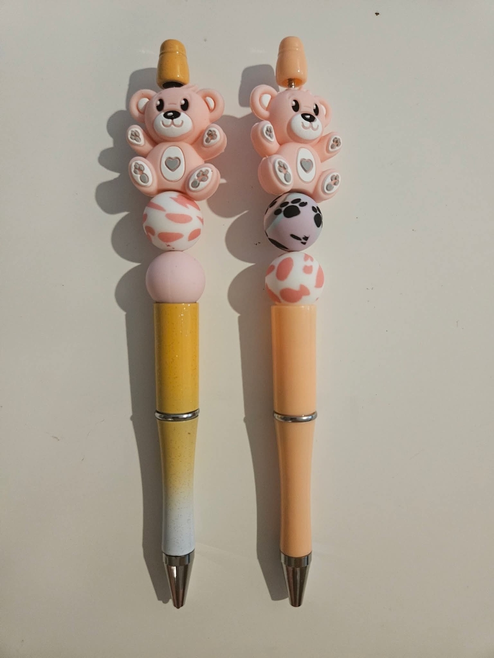Pink Bear Bead Ballpoint Pen – Cute Pink Stationery